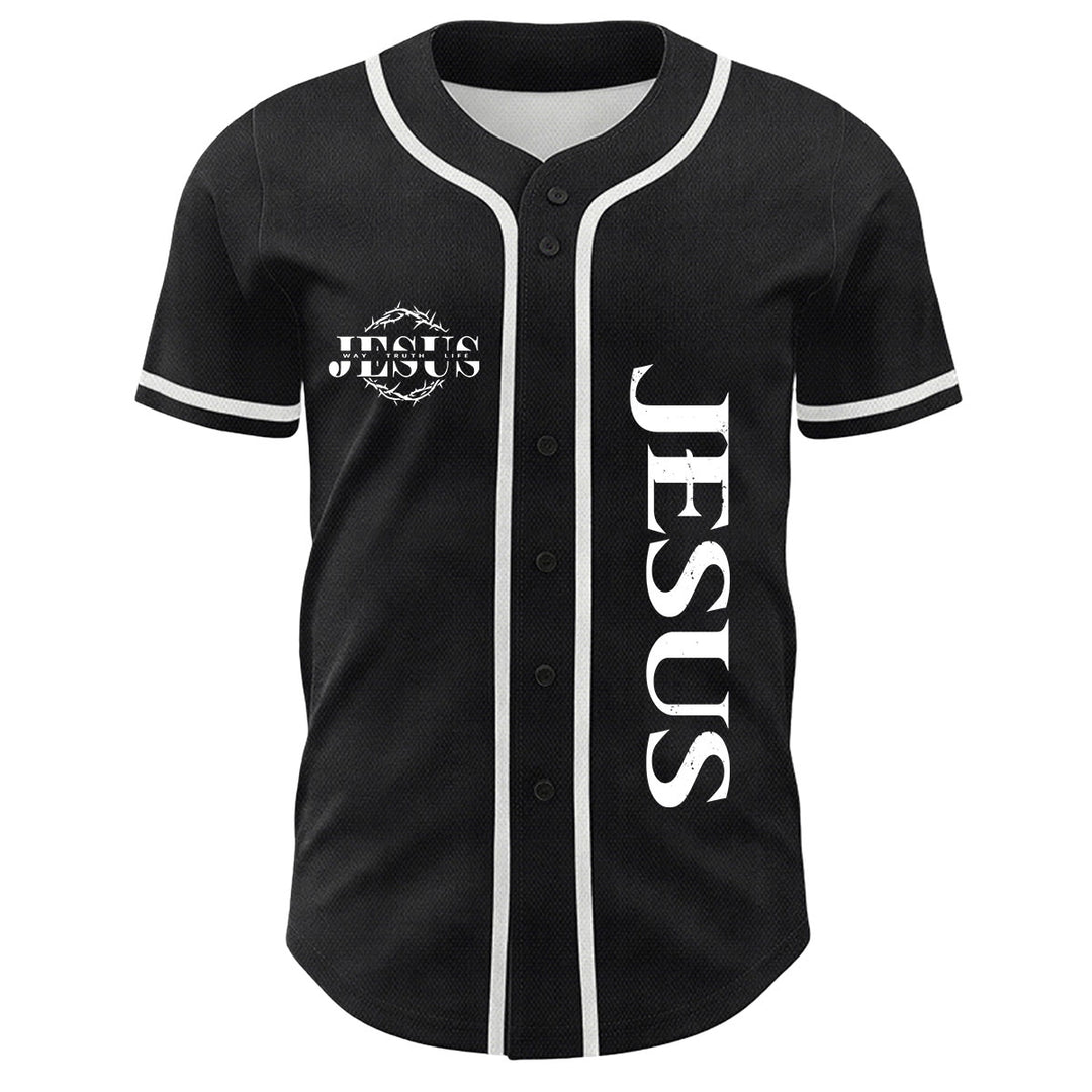 Christianartworkshop Maglia da baseball unisex con grafica "Thorn Crown Jesus Way Truth Life" e corona di spine, Gesù, Via, Verità, Vita - image 11