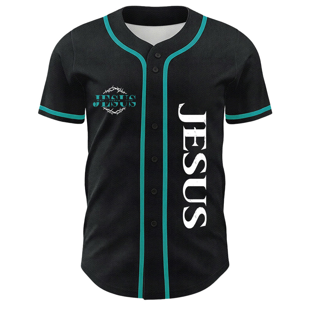 Christianartworkshop Maglia da baseball unisex con grafica "Thorn Crown Jesus Way Truth Life" e corona di spine, Gesù, Via, Verità, Vita - image 5