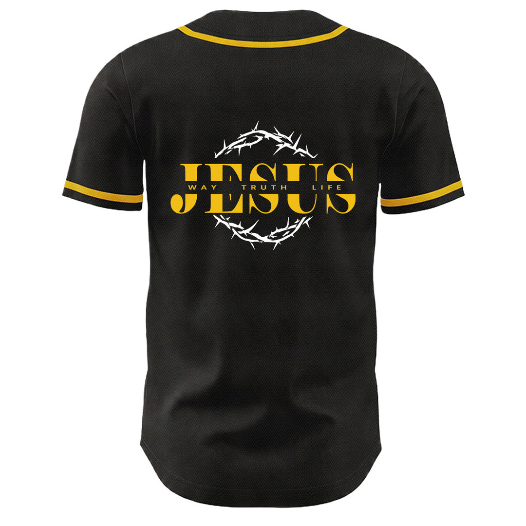 Christianartworkshop Maglia da baseball unisex con grafica "Thorn Crown Jesus Way Truth Life" e corona di spine, Gesù, Via, Verità, Vita - image 1