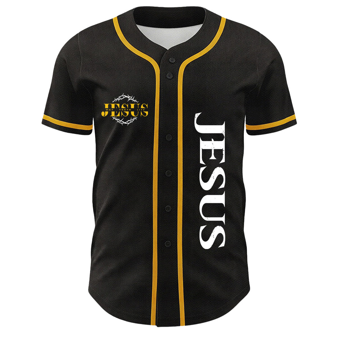 Christianartworkshop Maglia da baseball unisex con grafica "Thorn Crown Jesus Way Truth Life" e corona di spine, Gesù, Via, Verità, Vita - image 2