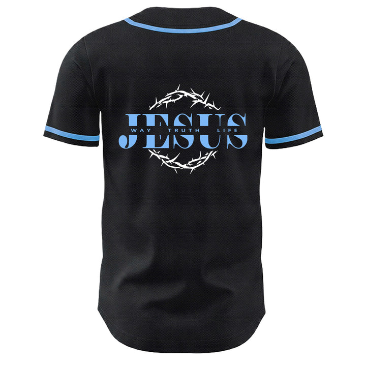 Christianartworkshop Maglia da baseball unisex con grafica "Thorn Crown Jesus Way Truth Life" e corona di spine, Gesù, Via, Verità, Vita - image 7