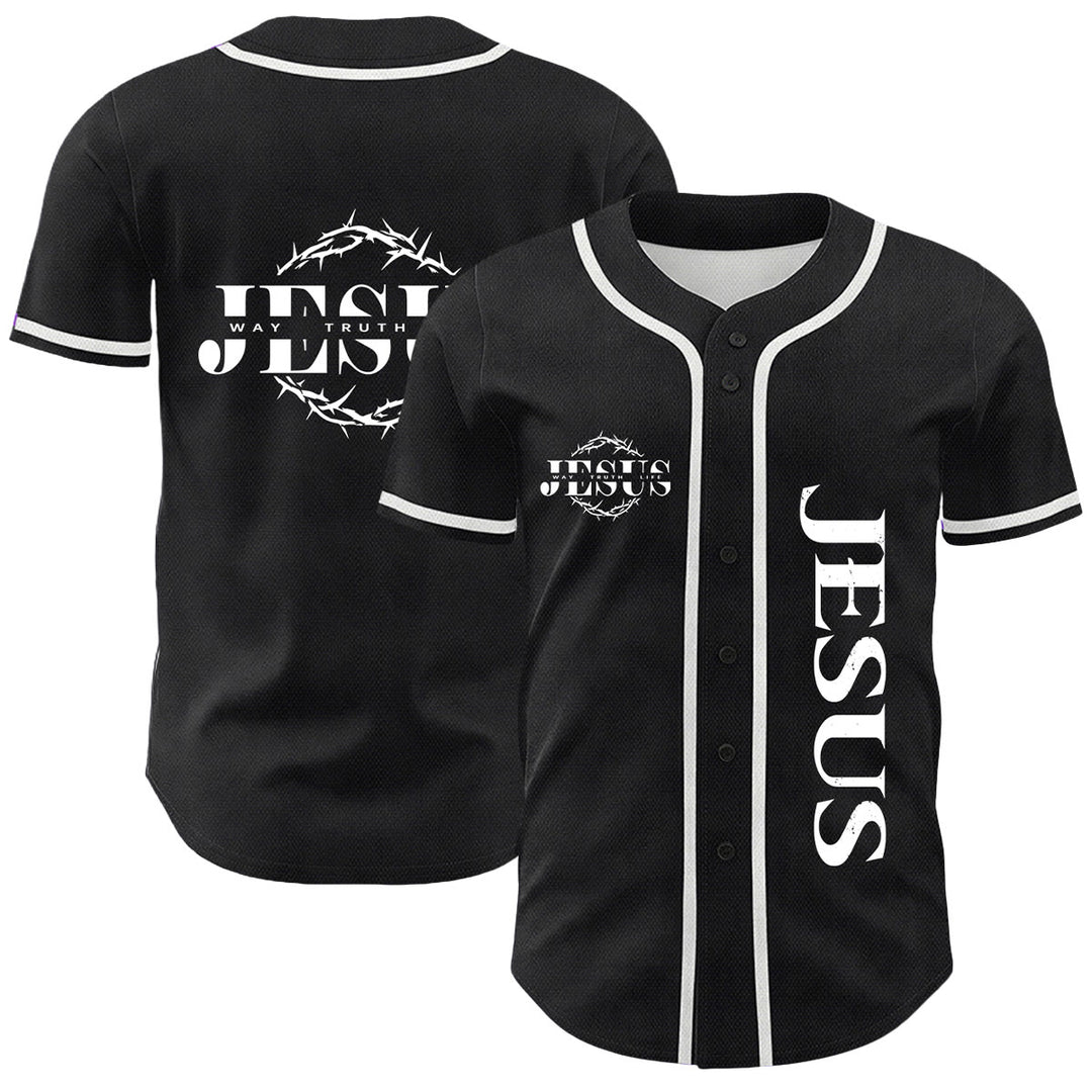 Christianartworkshop Maglia da baseball unisex con grafica "Thorn Crown Jesus Way Truth Life" e corona di spine, Gesù, Via, Verità, Vita - Bianco - 5XL - image 9