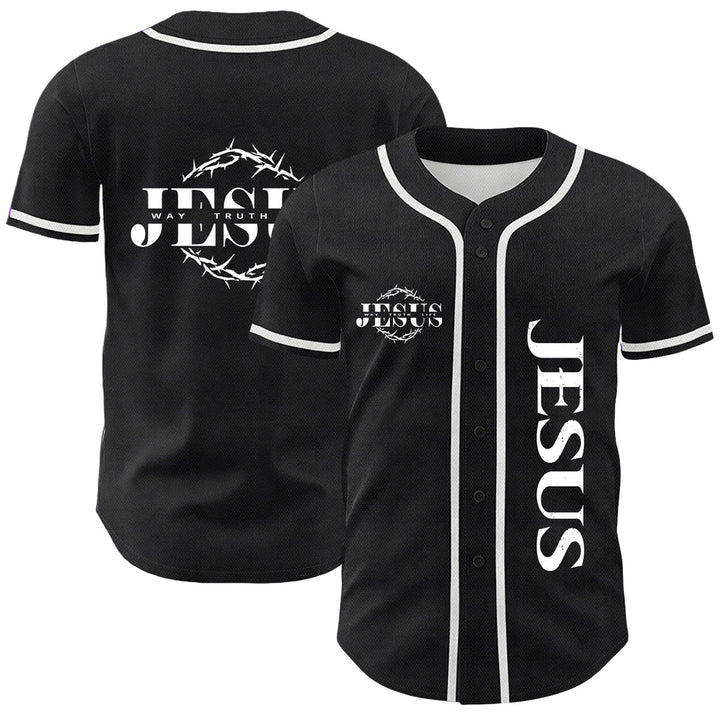 Christianartworkshop Maglia da baseball unisex con grafica "Thorn Crown Jesus Way Truth Life" e corona di spine, Gesù, Via, Verità, Vita - Bianco - 5XL - image 9