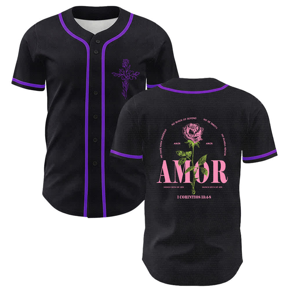 Christianartworkshop Fede sulla paura Agnello Teschio Croce Maglia da baseball unisex cristiana - Viola - 5XL - image 24