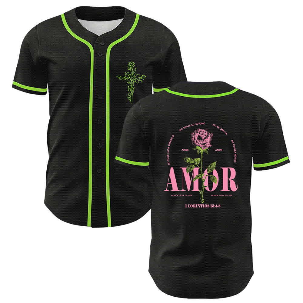 Christianartworkshop Fede sulla paura Agnello Teschio Croce Maglia da baseball unisex cristiana - Verde chiaro - 5XL - image 21
