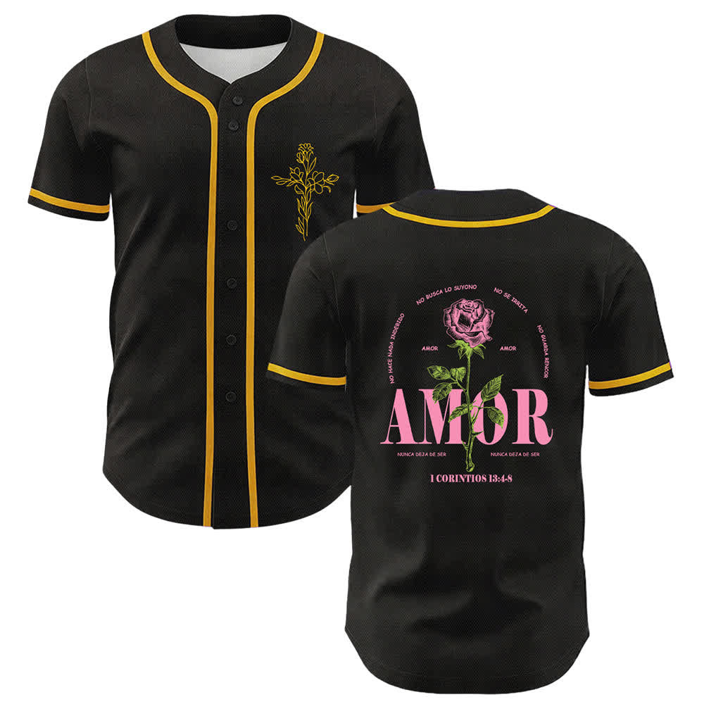 Christianartworkshop Fede sulla paura Agnello Teschio Croce Maglia da baseball unisex cristiana - Giallo - 5XL - image 3