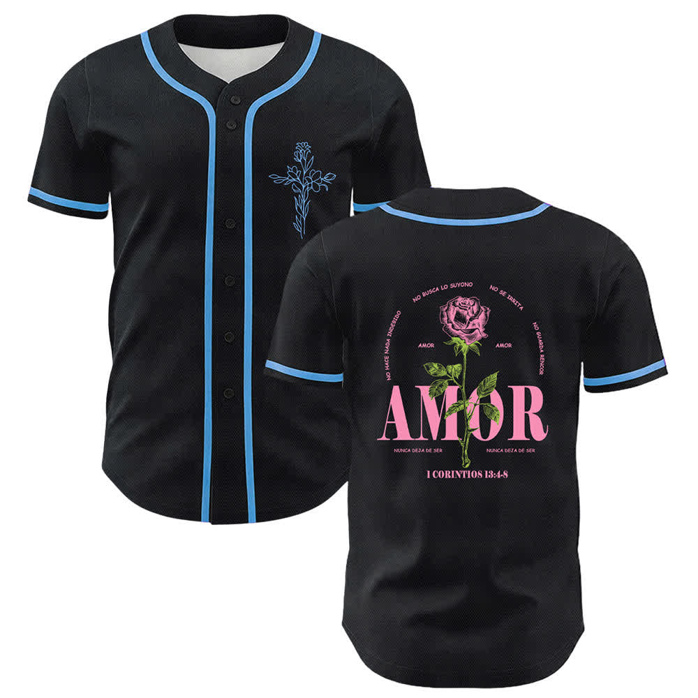 Christianartworkshop Fede sulla paura Agnello Teschio Croce Maglia da baseball unisex cristiana - Blu - 5XL - image 9