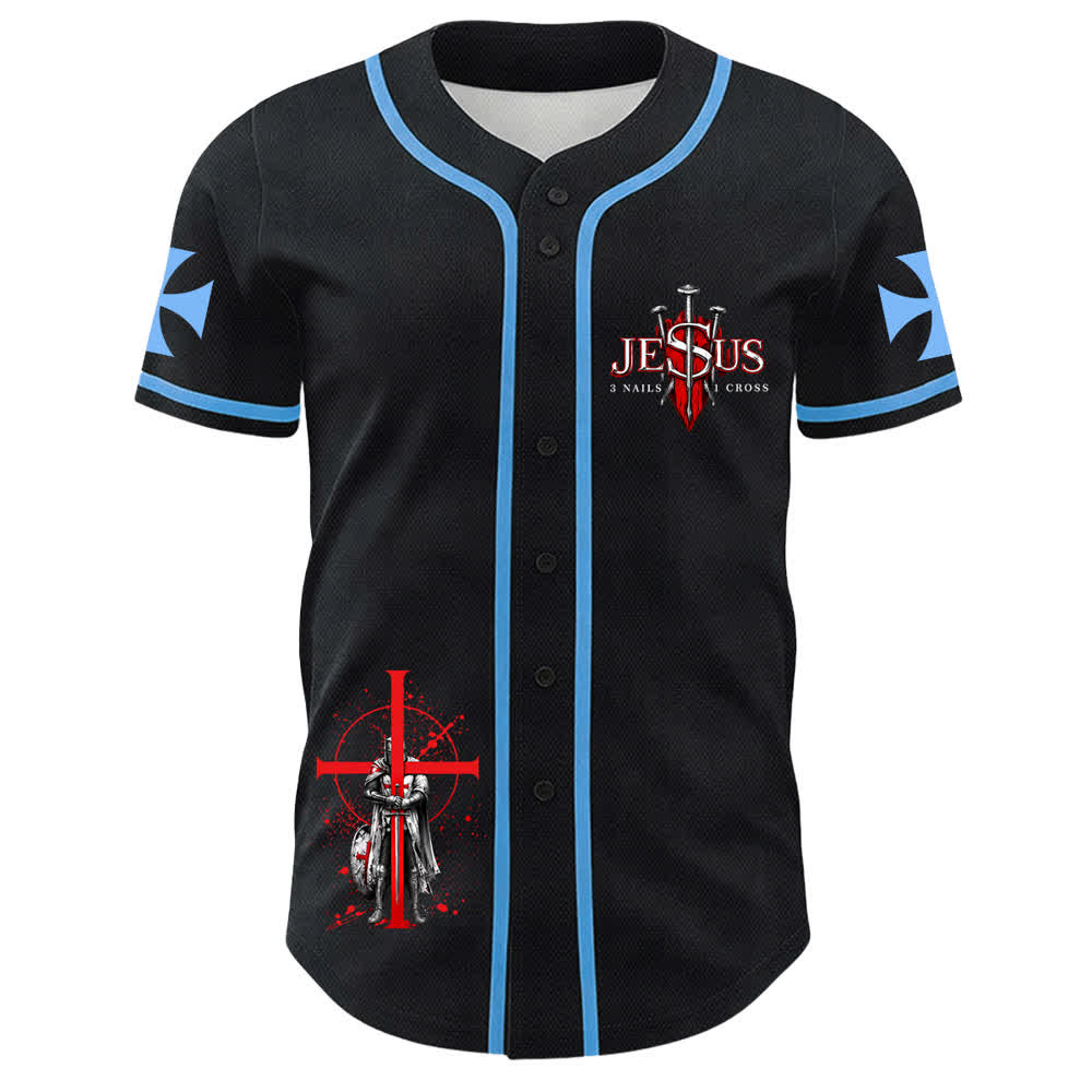 Christianartworkshop Powered By God Warrior Angel Knight Cross Maglia da baseball cristiana - image 11