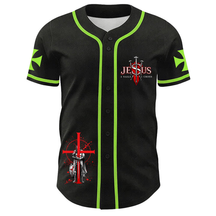 Christianartworkshop Powered By God Warrior Angel Knight Cross Maglia da baseball cristiana - image 23