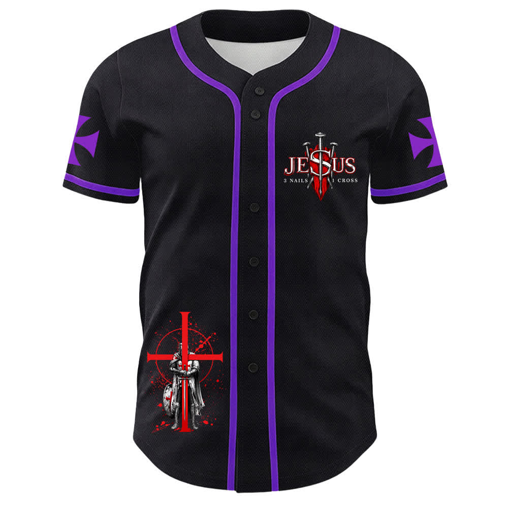 Christianartworkshop Powered By God Warrior Angel Knight Cross Maglia da baseball cristiana - image 26