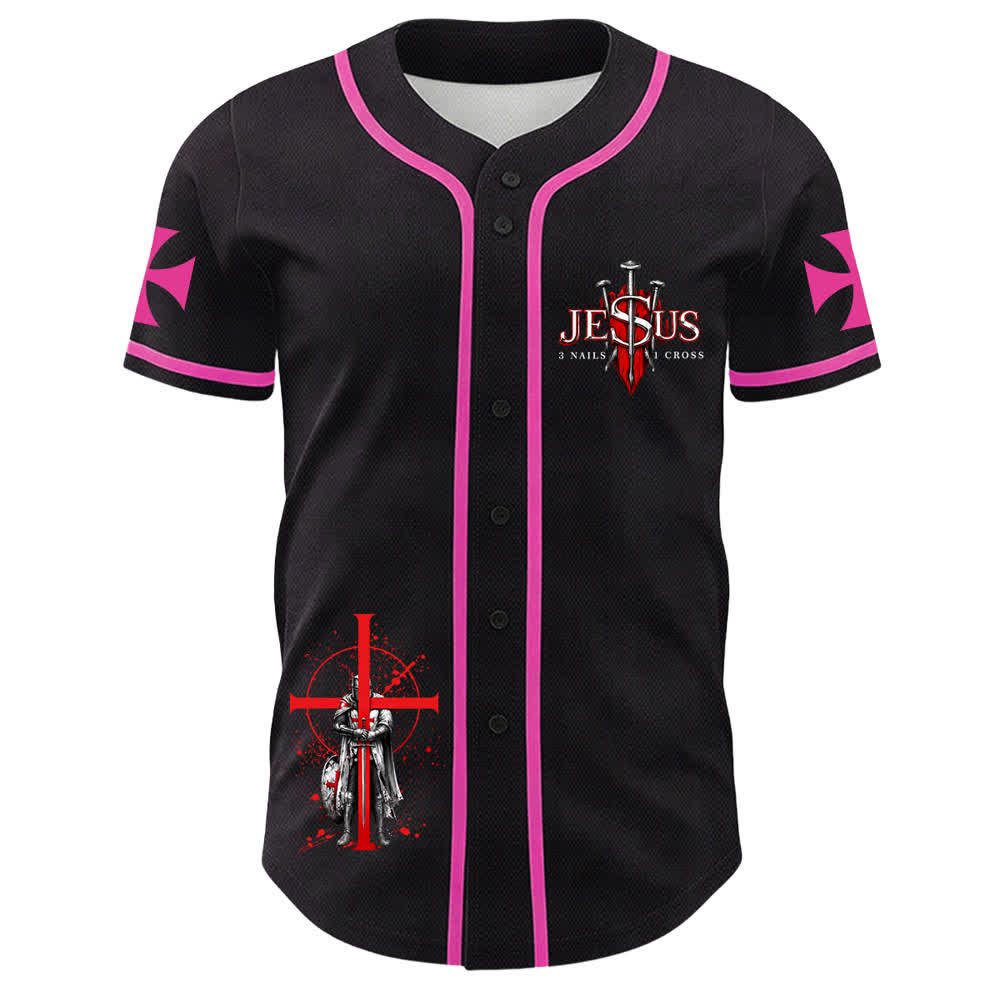 Christianartworkshop Powered By God Warrior Angel Knight Cross Maglia da baseball cristiana - image 17
