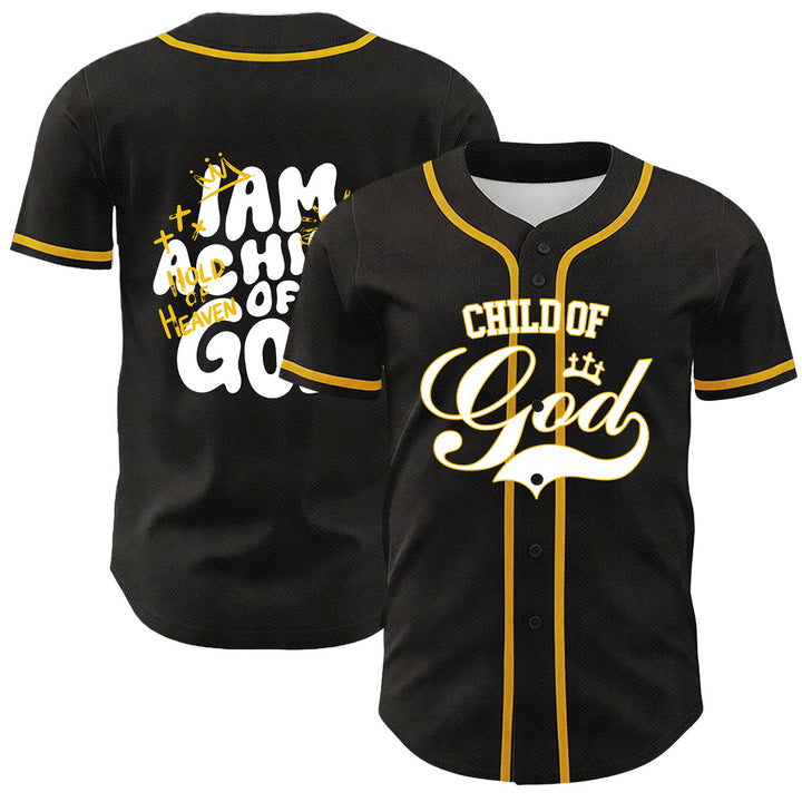 Christianartworkshop Maglia da baseball unisex con grafica "Sono un figlio di Dio" e corona d'agnello - Giallo - 5XL - image 0