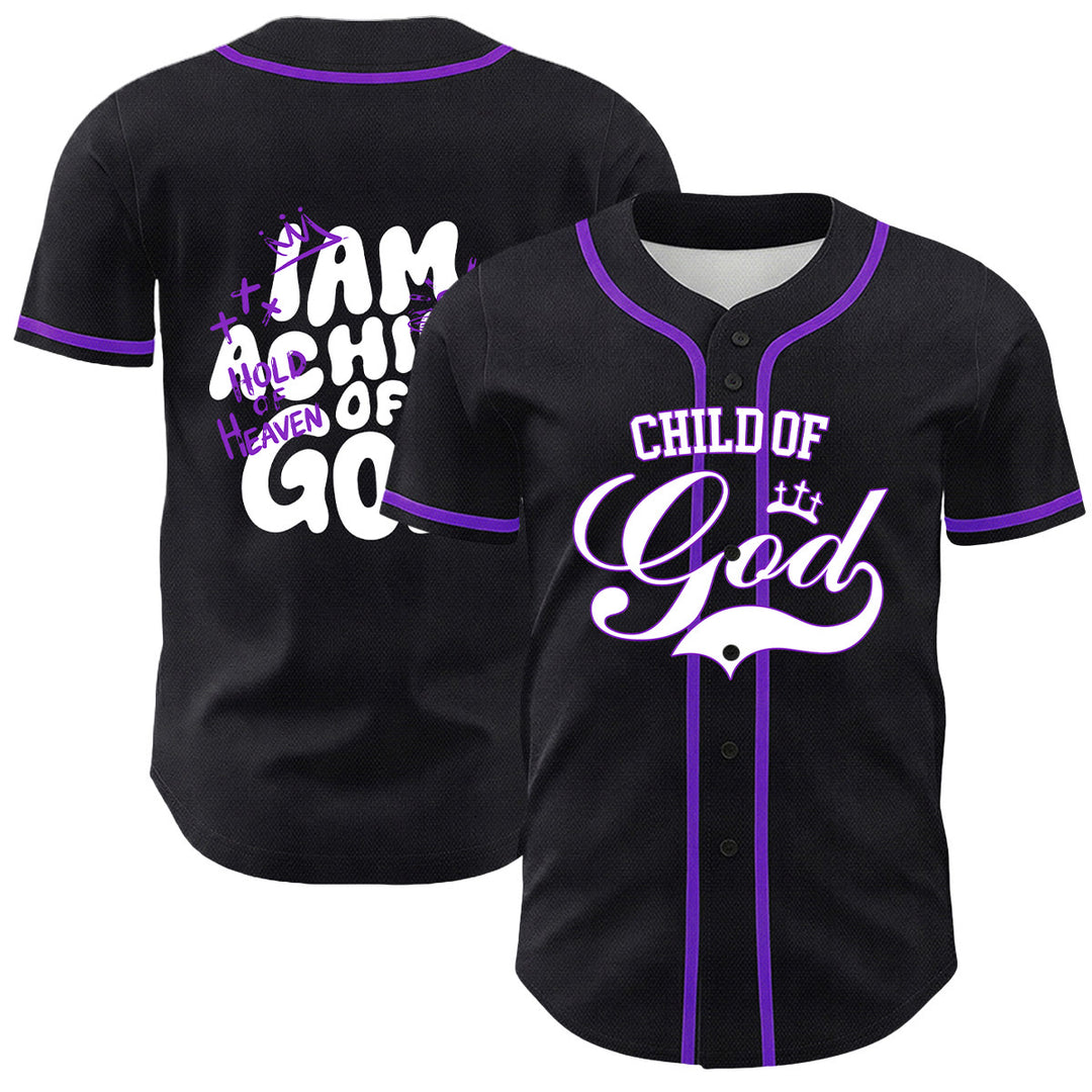Christianartworkshop Maglia da baseball unisex con grafica "Sono un figlio di Dio" e corona d'agnello - Viola - 5XL - image 3