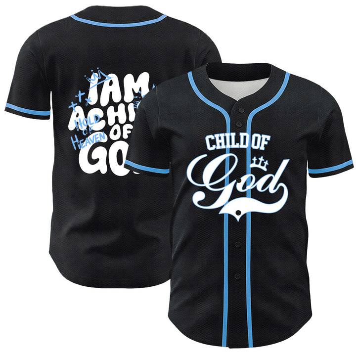 Christianartworkshop Maglia da baseball unisex con grafica "Sono un figlio di Dio" e corona d'agnello - Blu - 5XL - image 6