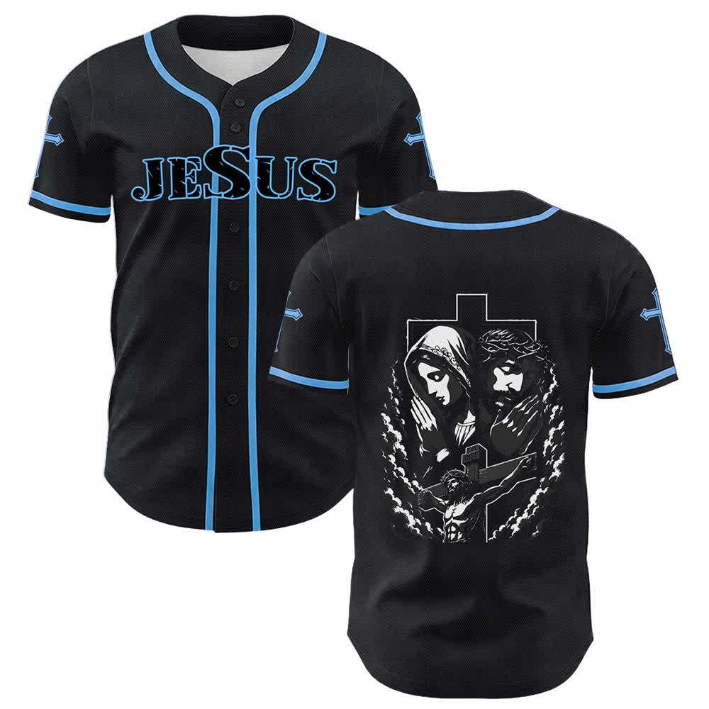 Christianartworkshop Gesù Vergine Maria Crocifisso Croce Maglia da baseball cristiana unisex - image 30