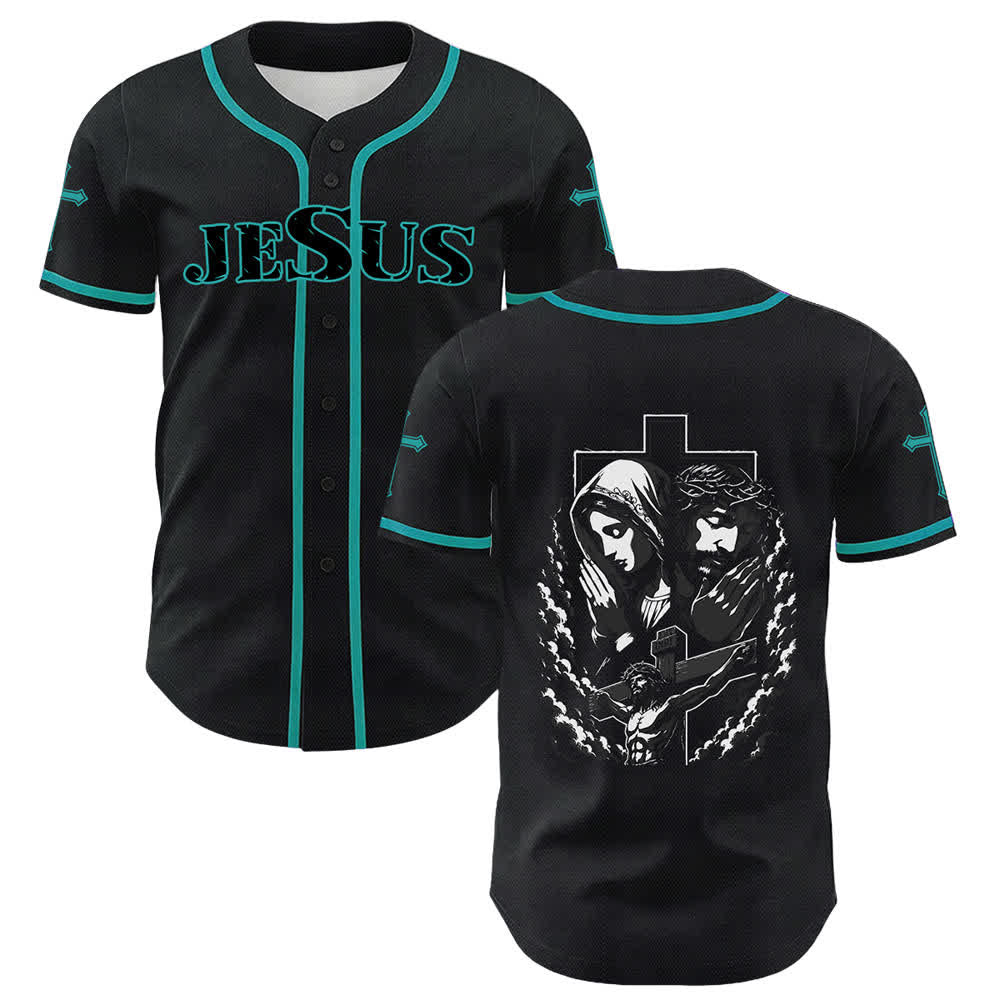 Christianartworkshop Gesù Vergine Maria Crocifisso Croce Maglia da baseball cristiana unisex - image 42
