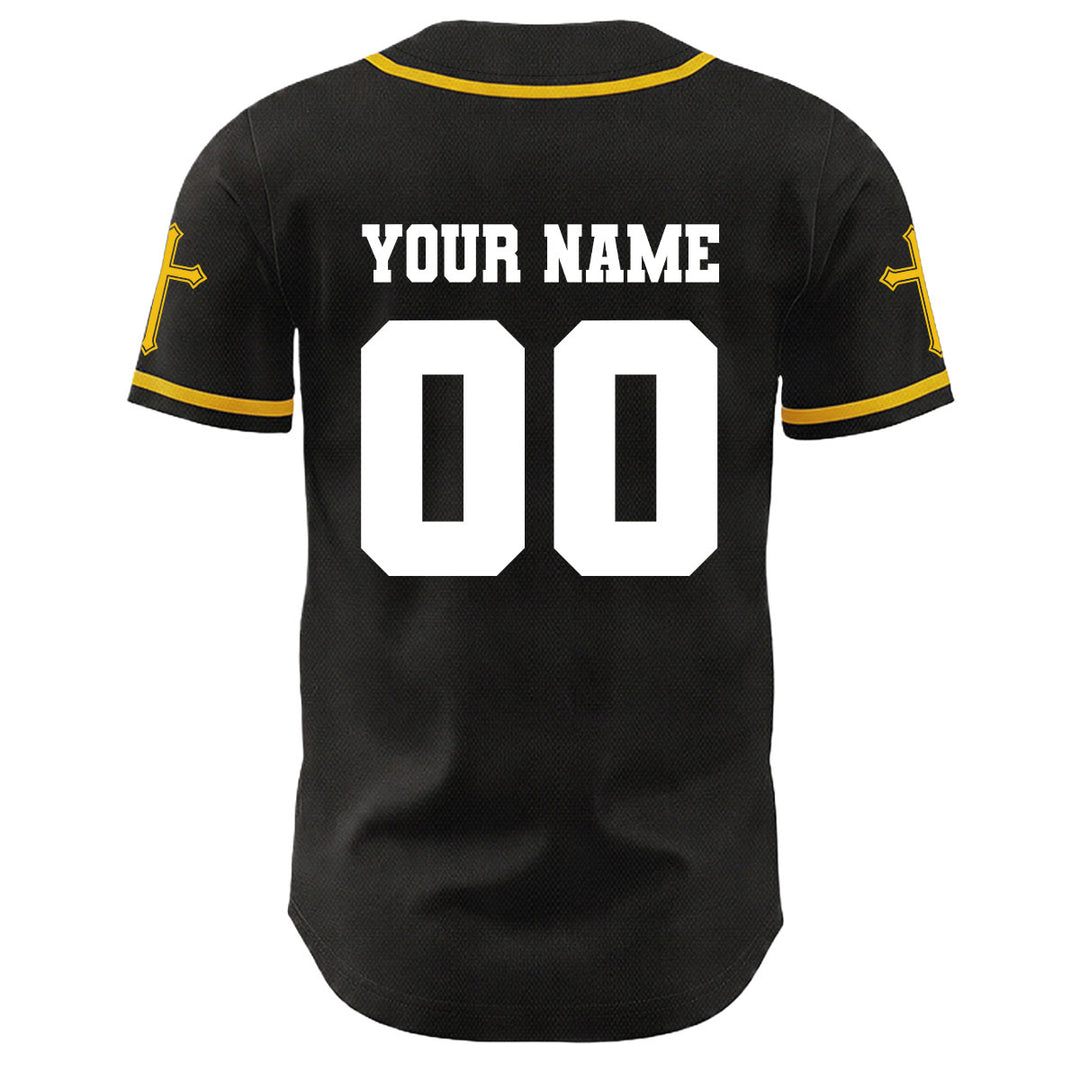 Christianartworkshop Maglia da baseball unisex con croce personalizzata con nome e numero della crocifissione di Gesù - image 10