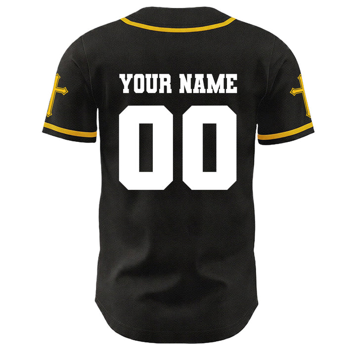 Christianartworkshop Maglia da baseball unisex con croce personalizzata con nome e numero della crocifissione di Gesù - image 10