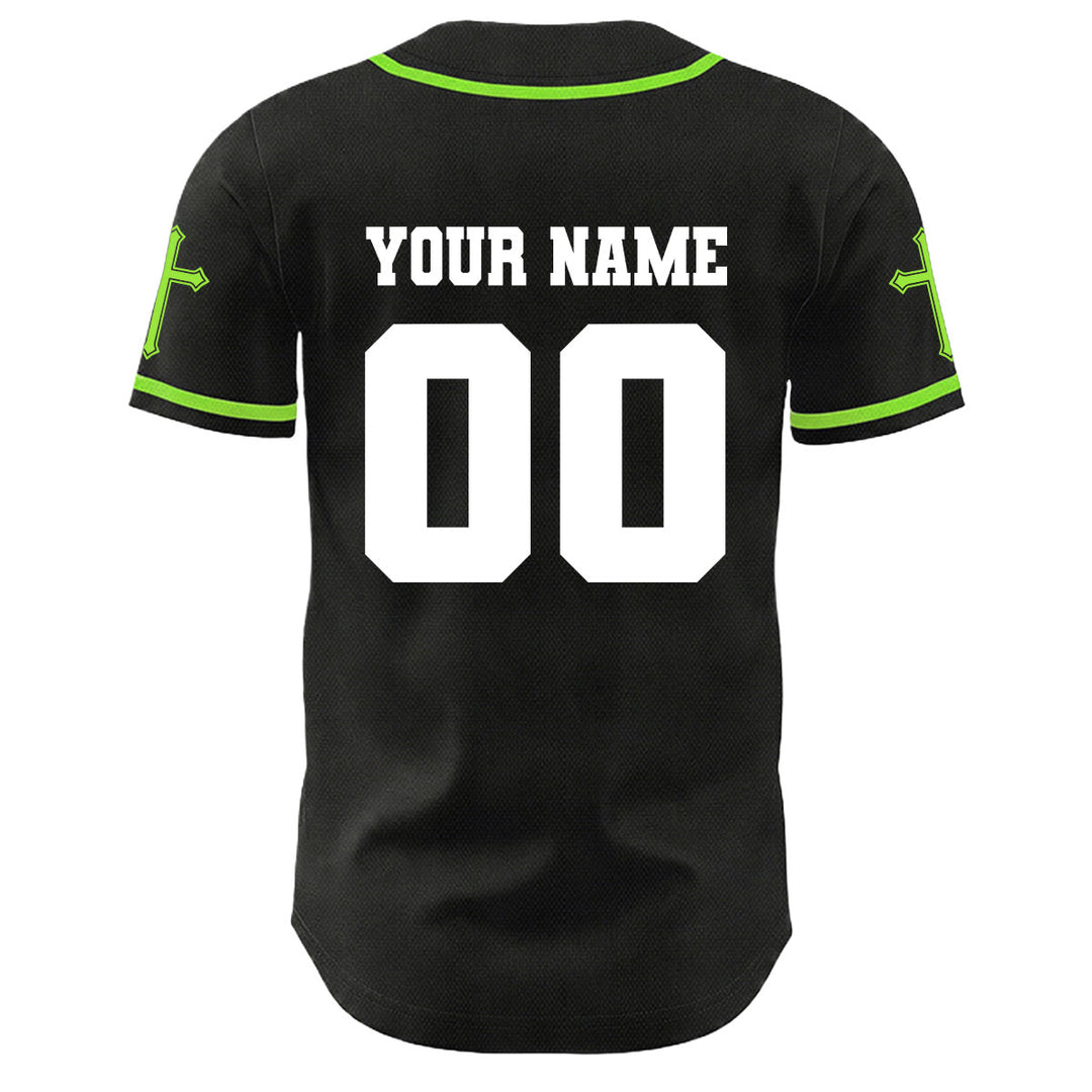 Christianartworkshop Maglia da baseball unisex con croce personalizzata con nome e numero della crocifissione di Gesù - image 6