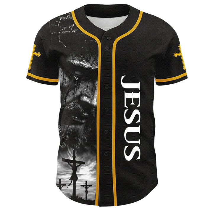 Christianartworkshop Maglia da baseball unisex con croce personalizzata con nome e numero della crocifissione di Gesù - image 11