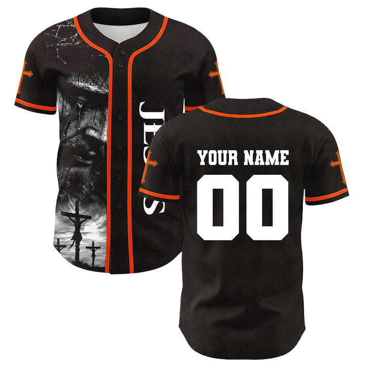 Christianartworkshop Maglia da baseball unisex con croce personalizzata con nome e numero della crocifissione di Gesù - image 25