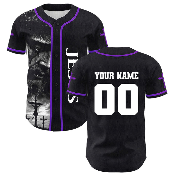 Christianartworkshop Maglia da baseball unisex con croce personalizzata con nome e numero della crocifissione di Gesù - image 29