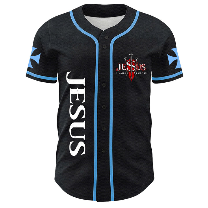Christianartworkshop Prima che Abramo fosse, io sono Gesù Croce Grafica per unghie Maglia da baseball unisex - image 11