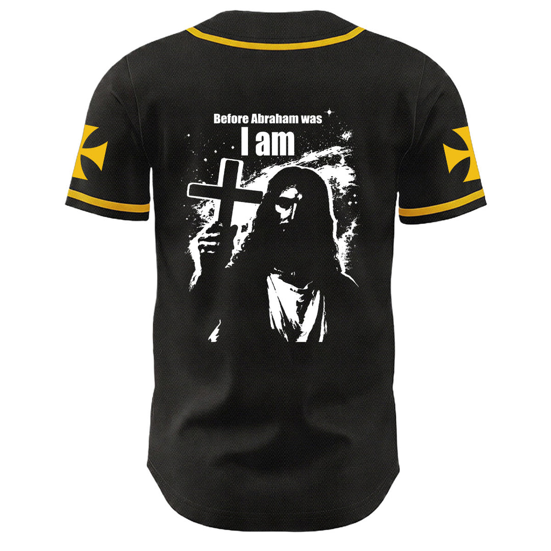 Christianartworkshop Prima che Abramo fosse, io sono Gesù Croce Grafica per unghie Maglia da baseball unisex - image 7