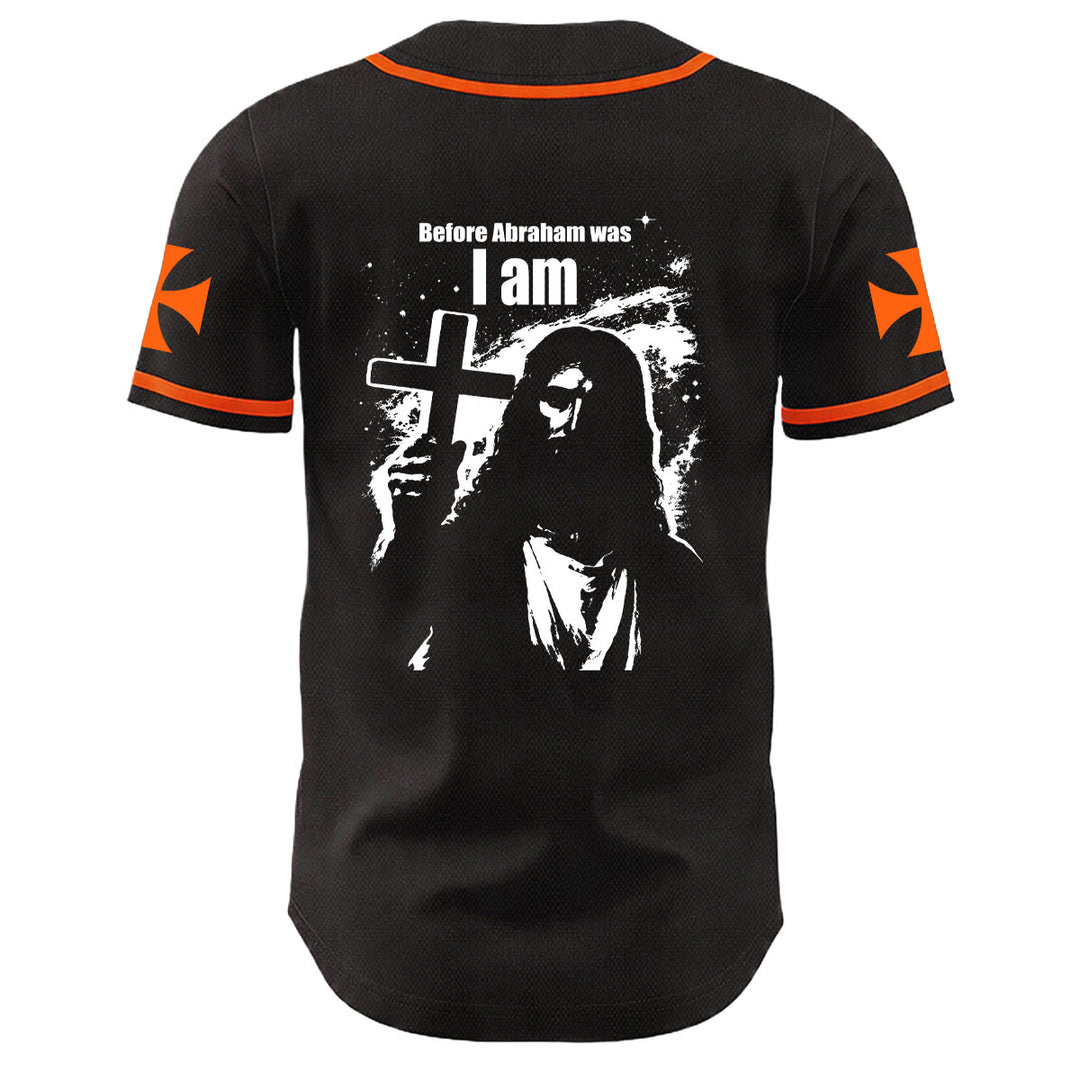 Christianartworkshop Prima che Abramo fosse, io sono Gesù Croce Grafica per unghie Maglia da baseball unisex - image 4