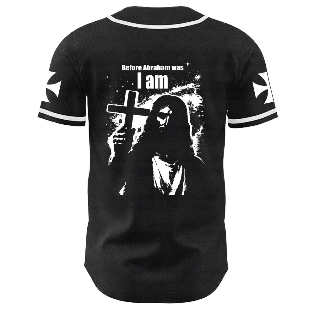 Christianartworkshop Prima che Abramo fosse, io sono Gesù Croce Grafica per unghie Maglia da baseball unisex - image 1