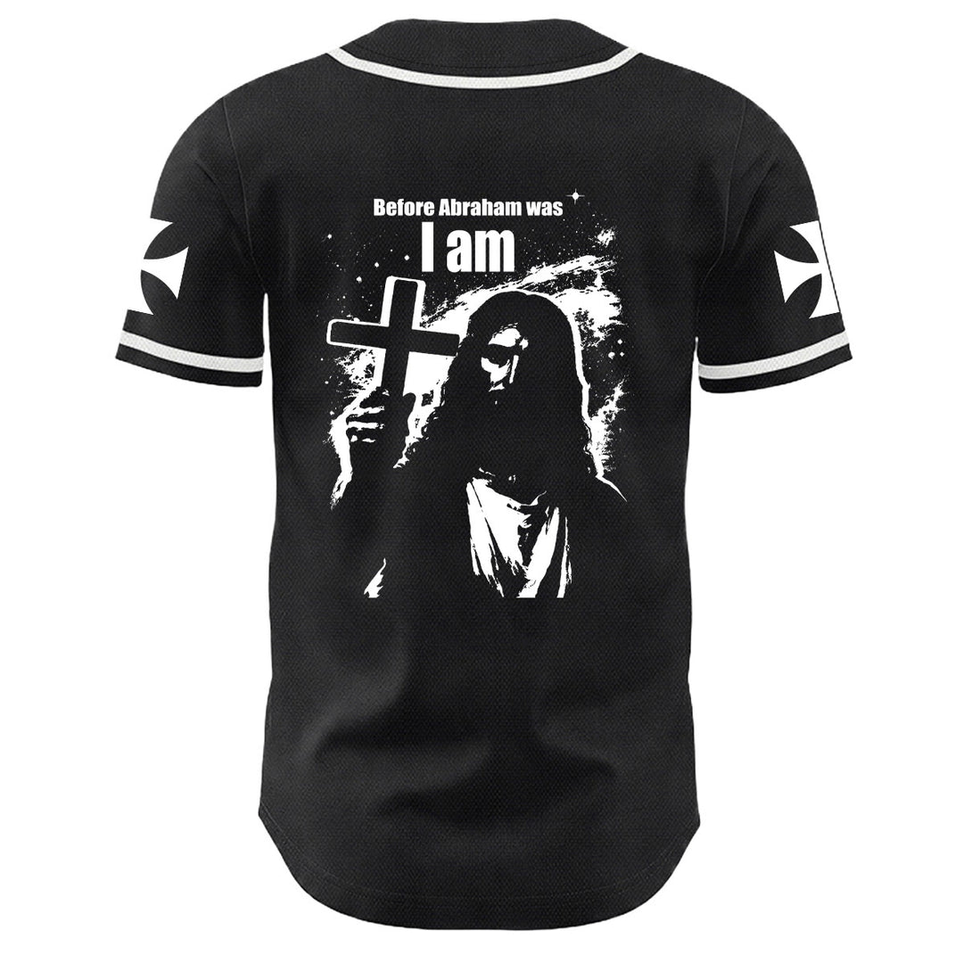 Christianartworkshop Prima che Abramo fosse, io sono Gesù Croce Grafica per unghie Maglia da baseball unisex - image 1