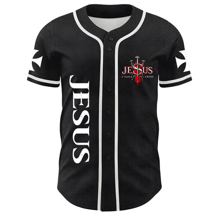 Christianartworkshop Prima che Abramo fosse, io sono Gesù Croce Grafica per unghie Maglia da baseball unisex - image 2