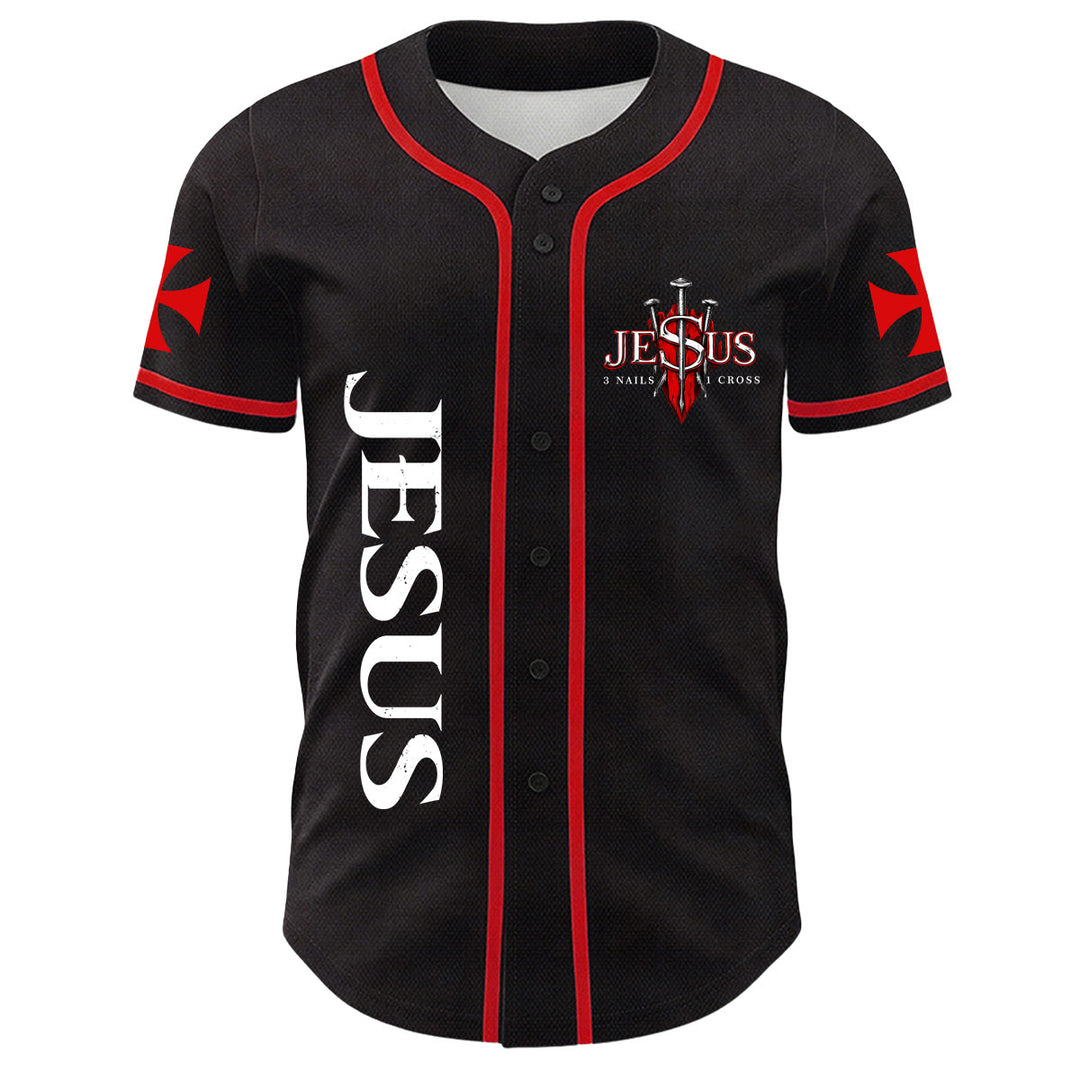 Christianartworkshop Prima che Abramo fosse, io sono Gesù Croce Grafica per unghie Maglia da baseball unisex - image 17