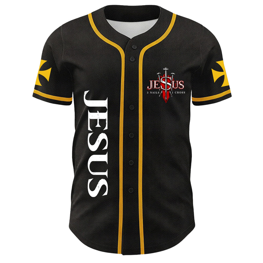 Christianartworkshop Prima che Abramo fosse, io sono Gesù Croce Grafica per unghie Maglia da baseball unisex - image 8