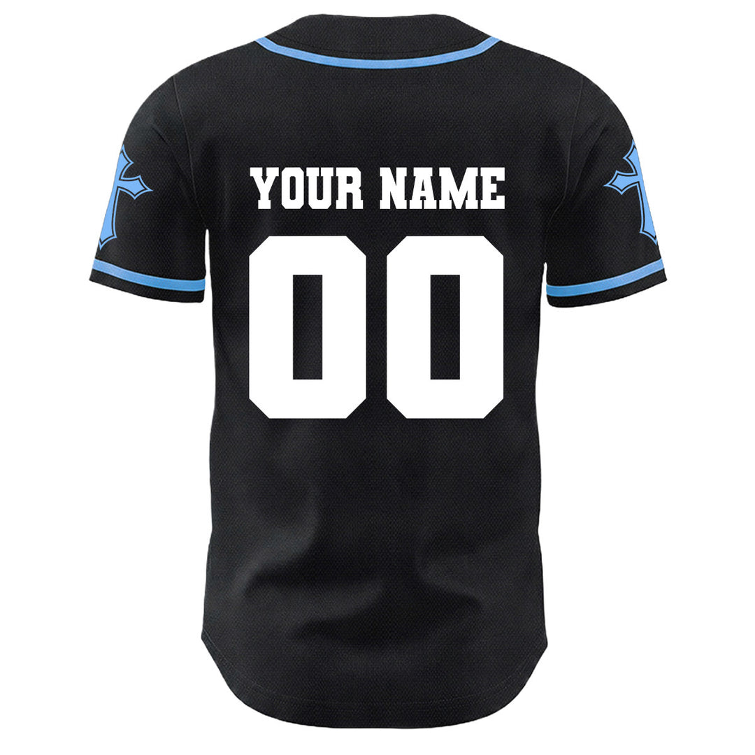 Christianartworkshop Corona di spine Gesù Maglia da baseball unisex personalizzata con nome, numero e croce - image 14