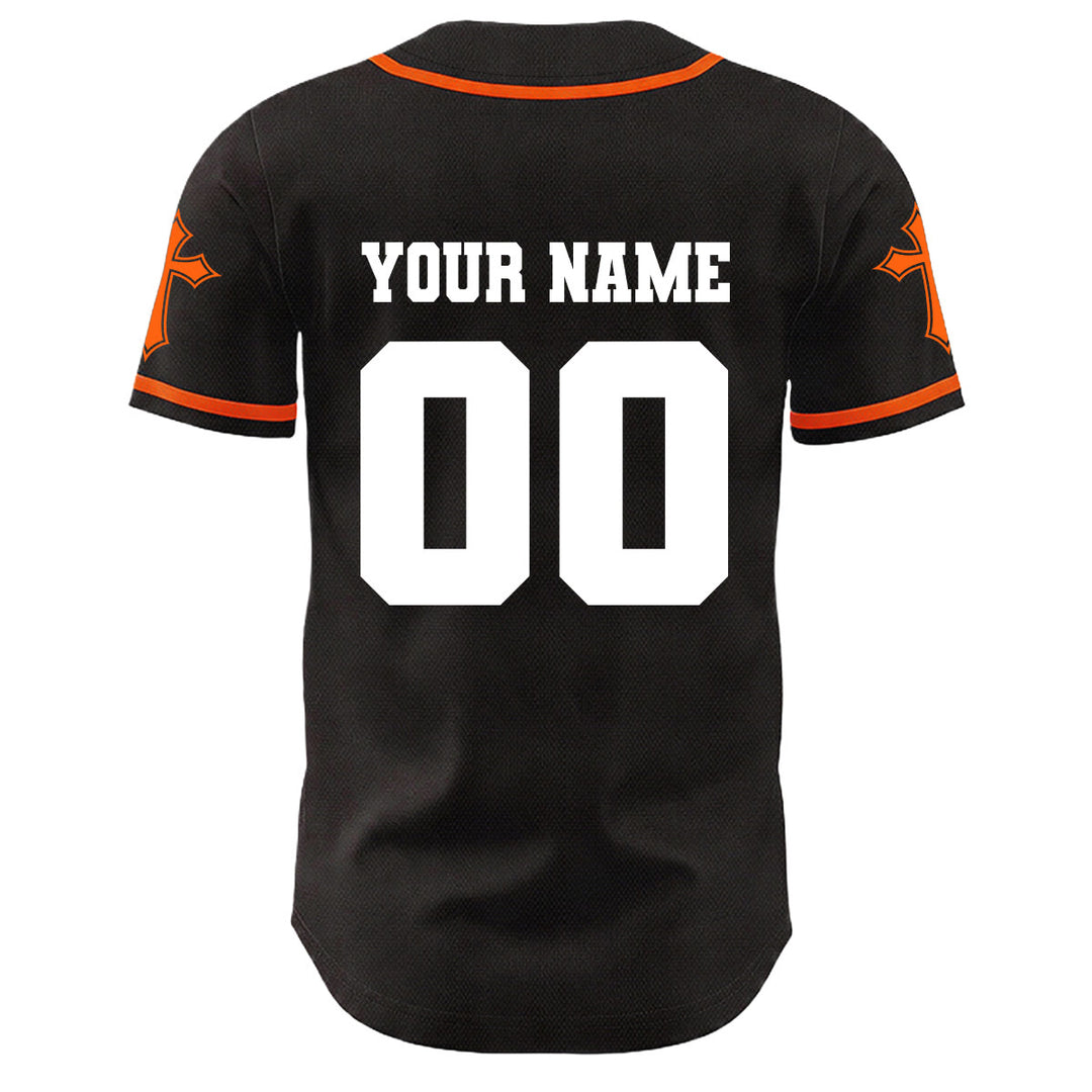 Christianartworkshop Corona di spine Gesù Maglia da baseball unisex personalizzata con nome, numero e croce - image 22