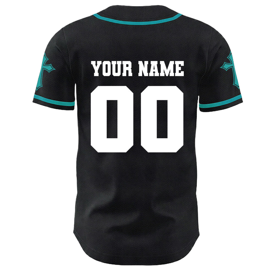 Christianartworkshop Corona di spine Gesù Maglia da baseball unisex personalizzata con nome, numero e croce - image 34