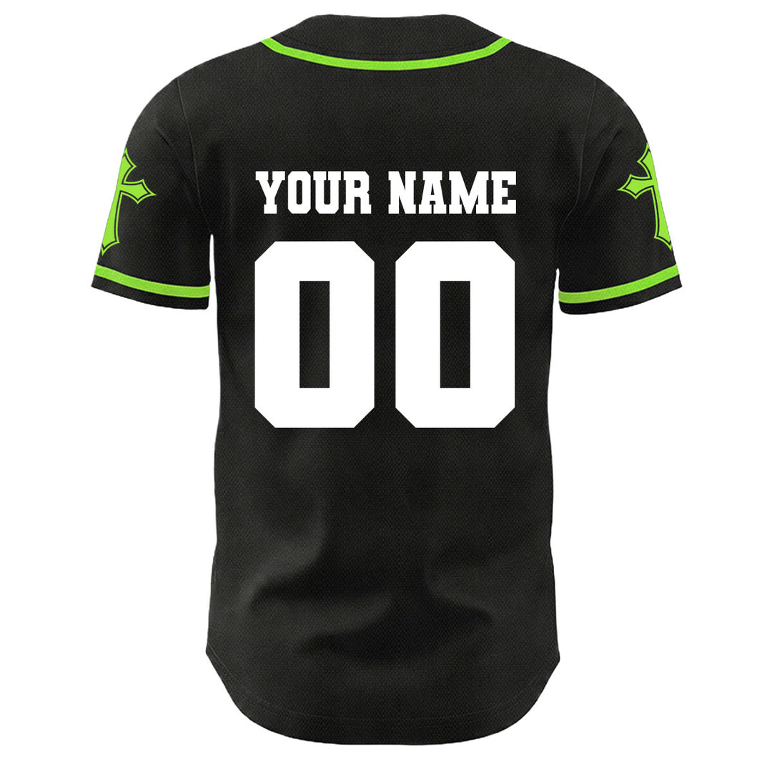 Christianartworkshop Corona di spine Gesù Maglia da baseball unisex personalizzata con nome, numero e croce - image 26