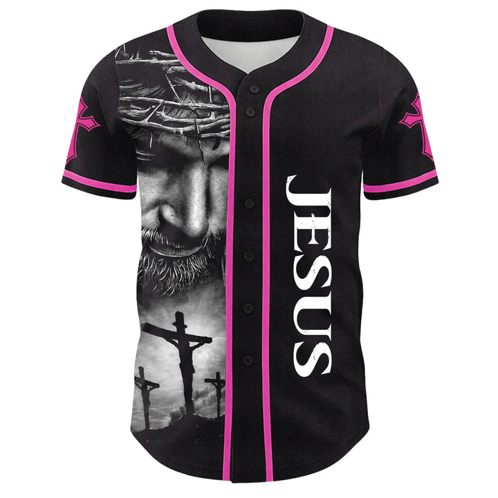 Christianartworkshop Corona di spine Gesù Maglia da baseball unisex personalizzata con nome, numero e croce - image 19