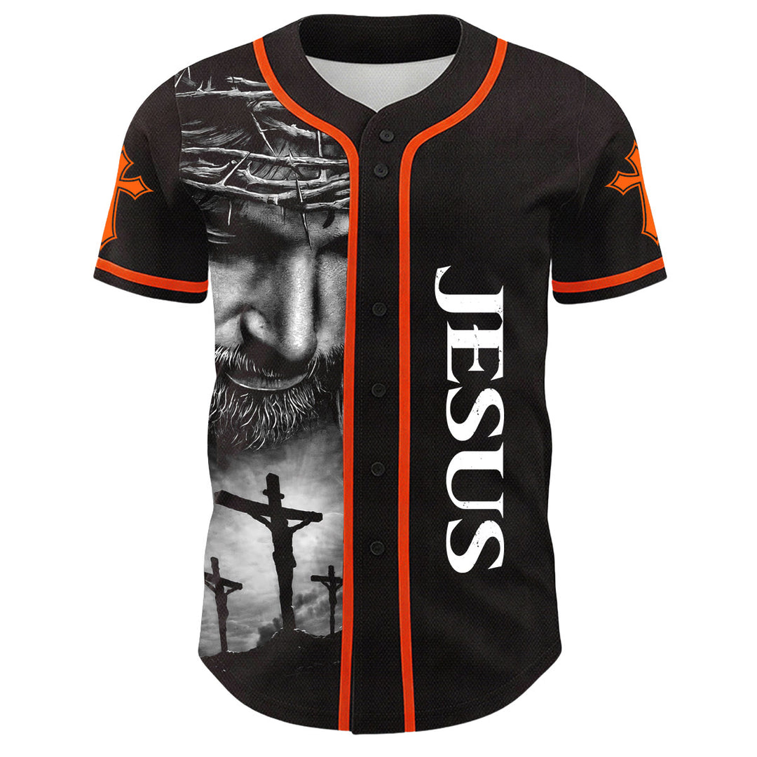Christianartworkshop Corona di spine Gesù Maglia da baseball unisex personalizzata con nome, numero e croce - image 23