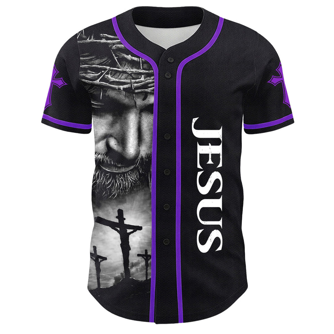 Christianartworkshop Corona di spine Gesù Maglia da baseball unisex personalizzata con nome, numero e croce - image 30