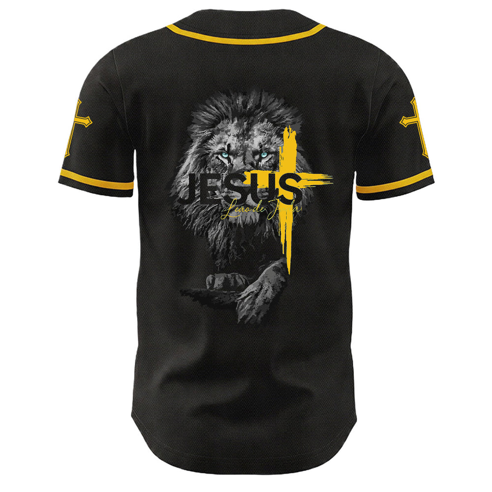 Christianartworkshop Leone di Giuda Gesù Croce Grafica Maglia da baseball unisex - image 1