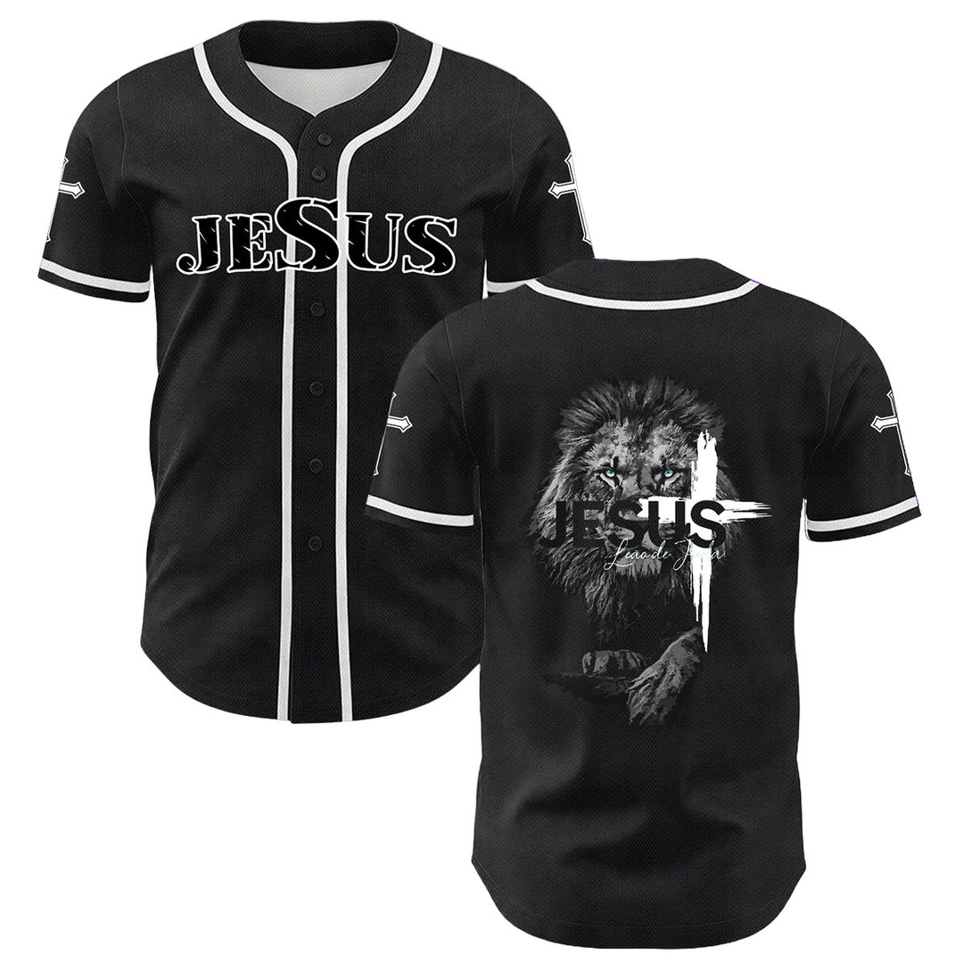 Christianartworkshop Leone di Giuda Gesù Croce Grafica Maglia da baseball unisex - Bianco - 5XL - image 9