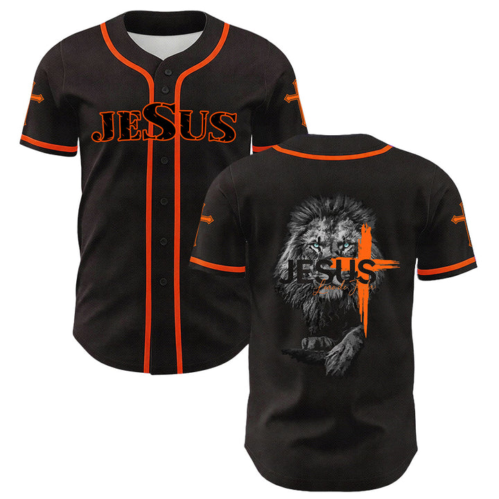 Christianartworkshop Leone di Giuda Gesù Croce Grafica Maglia da baseball unisex - Arancia - 5XL - image 15