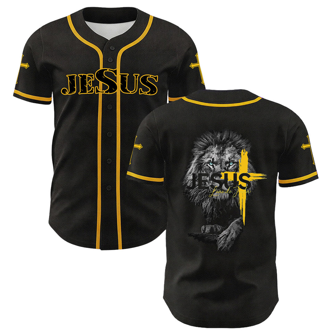 Christianartworkshop Leone di Giuda Gesù Croce Grafica Maglia da baseball unisex - Giallo - 5XL - image 0