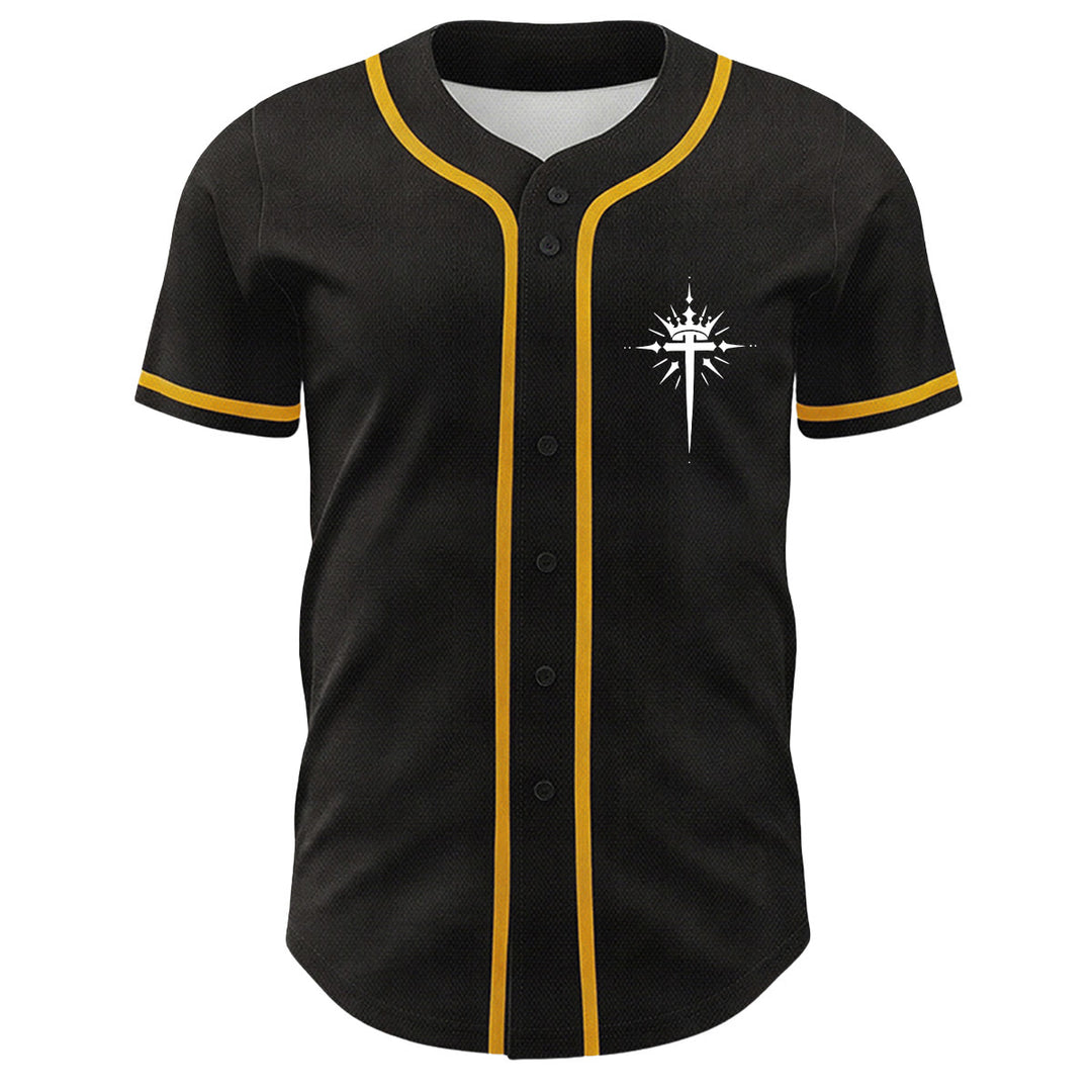Christianartworkshop Yeshua Corona di Spine Croce Ali d'Angelo Maglia da baseball unisex - image 5