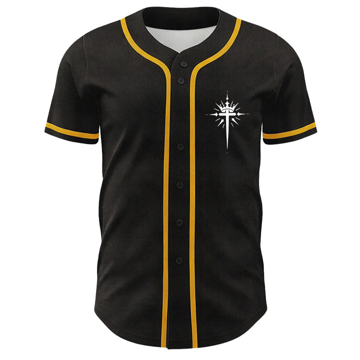 Christianartworkshop Yeshua Corona di Spine Croce Ali d'Angelo Maglia da baseball unisex - image 5
