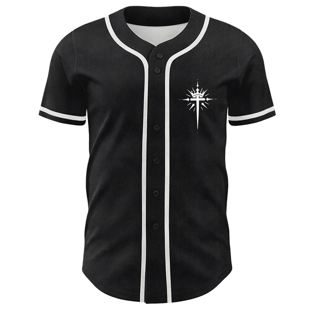 Christianartworkshop Yeshua Corona di Spine Croce Ali d'Angelo Maglia da baseball unisex - image 2