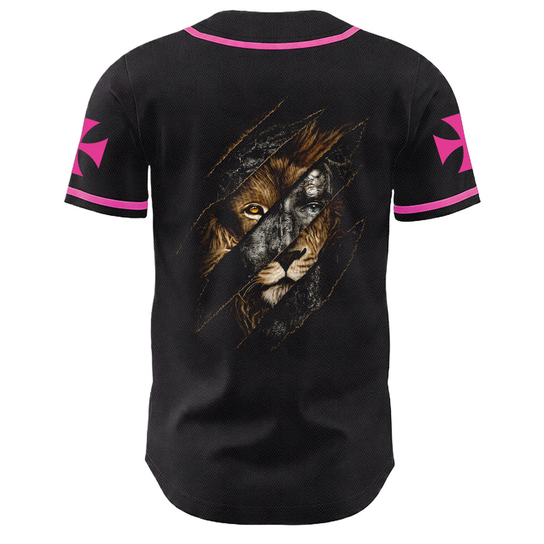 Christianartworkshop Gesù Leone di Giuda Strappato Graffio 3 Chiodi Croce Maglia da baseball unisex - image 13