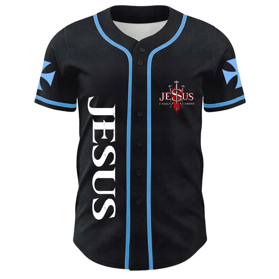 Christianartworkshop Gesù Leone di Giuda Strappato Graffio 3 Chiodi Croce Maglia da baseball unisex - image 8